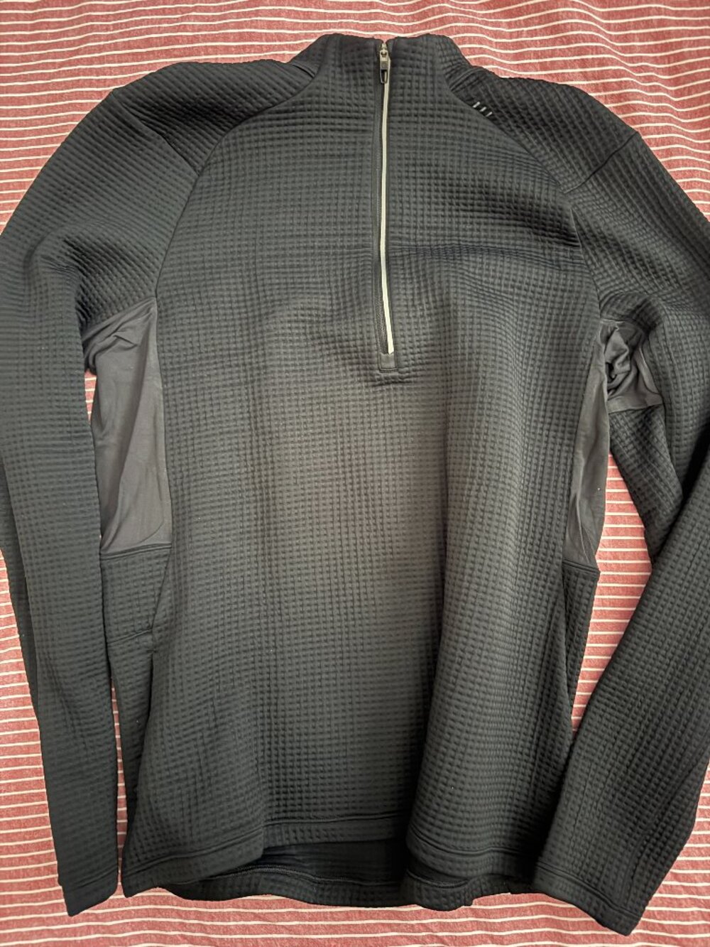lululemon Mens Waffle-Knit Half Zip - Black, Medium